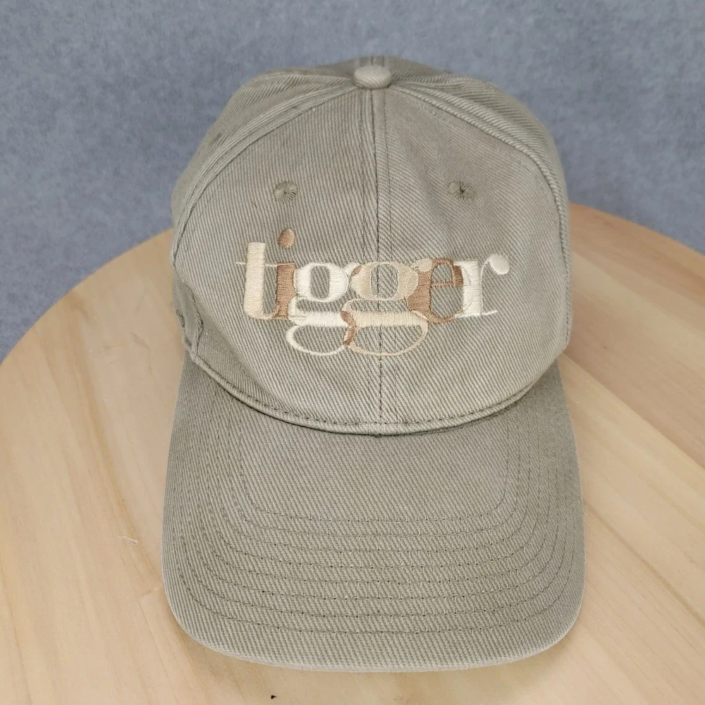 Walt‎ Disney World Tigger Embroidered Snapback Hat Khaki Olive Mens Dad Cap